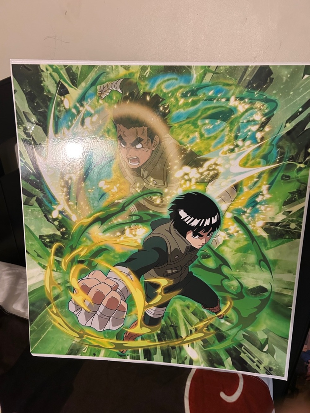 Rock Lee Anime Art Print - Green Action Pose
